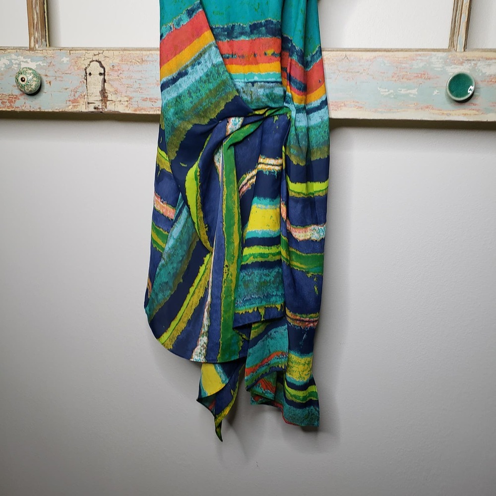 Rachel Roy 70's vibe small asymmetrical dress - Picture 5 of 9